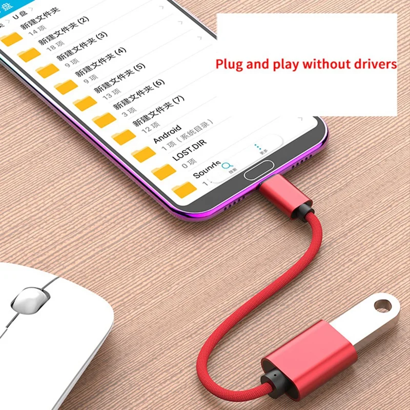 Usb Otg type C к Usb адаптер Otg Быстрая зарядка type-C зарядное устройство нейлоновый плетеный кабель для передачи данных конвертер