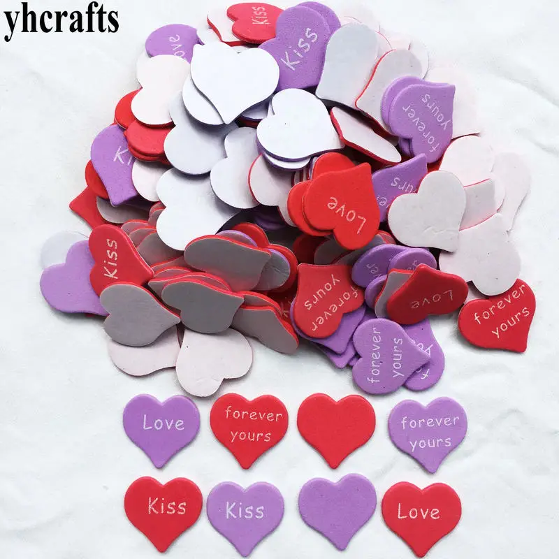1 упаковка/Партия. Наклейки из пенопласта Love Kiss Forever heart, День Святого Валентина, свадебные, вечерние, для украшения детей, diy, игрушки для детского сада, ремесло - Цвет: 30PCS love hearts