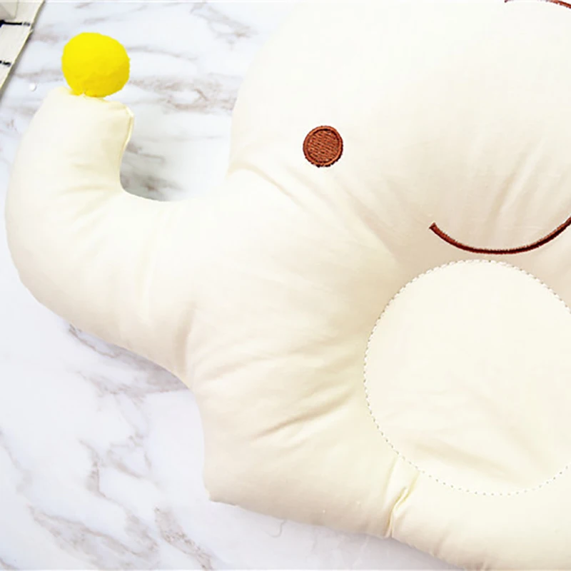Baby Pillows Bed Crib Sleep Cushion Infant Elephant Cute Flat Head Children Pillow Breast Feeding Soft Pink Yellow Blue Green