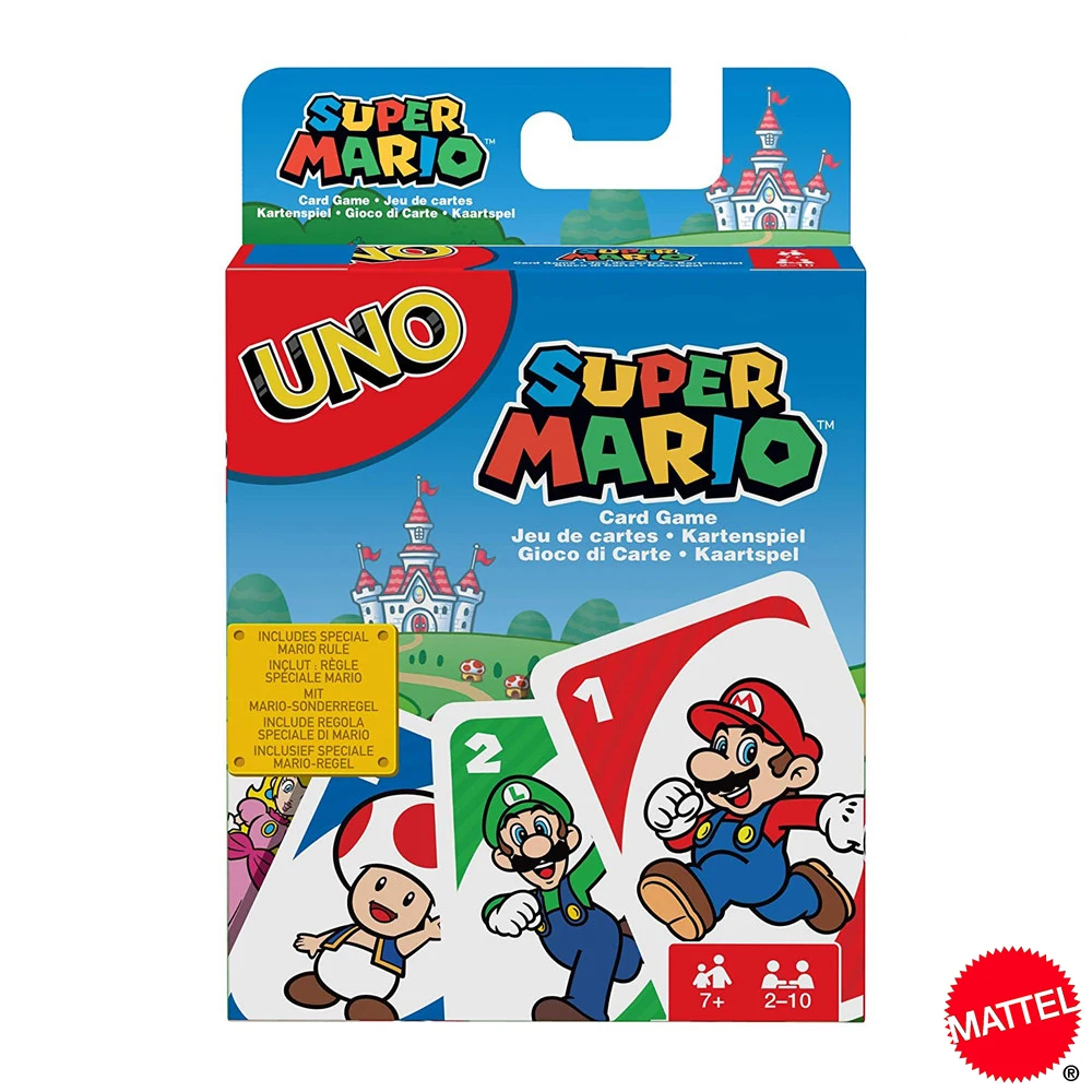 Playing Cards Mattel UNO Super Mario Card Games Family Funny Entertainment Board Game Poker Kids Toys