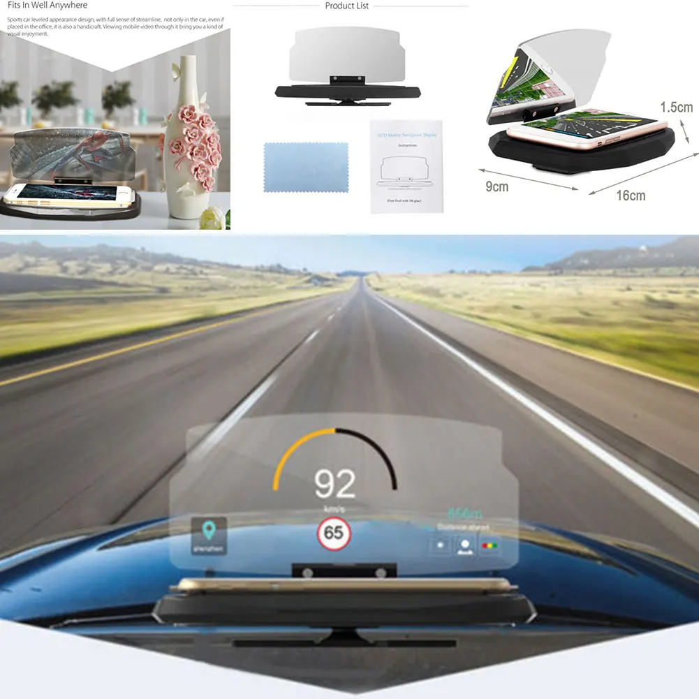 6,5 дюймов Универсальный автомобильный держатель HUD Дисплей проектор кронштейн для gps-навигации для iPhone