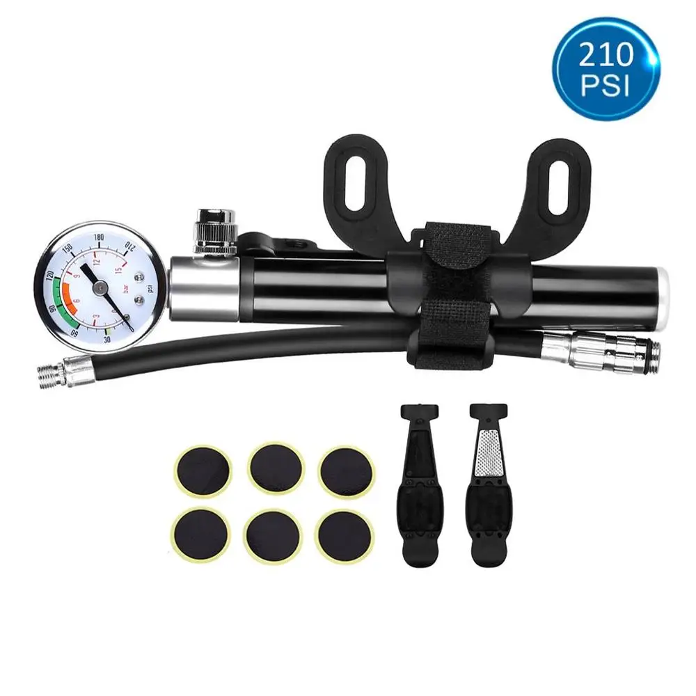 

Multifunction Portable Cycling Bicicle Tire Repair Tools Bag Bicycle Bike Tyre Pump With Pressure Gauge