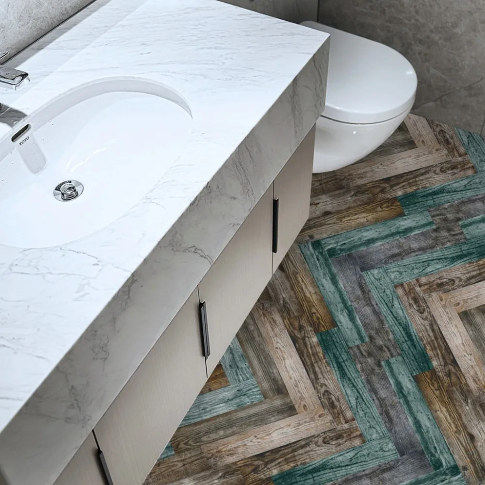 Simulation of wood floor stickers waterproof non-slip wear-resistant DIY self-adhesive tile stickers living room bedroom 30D5 (4)