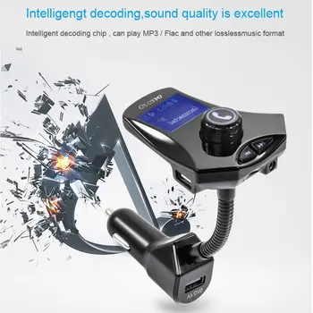

New Car Hands-free Wireless Mp3 Player Fm Transmitter Modulator Usb Charger Hands-free Calls External Tf Card U Disk
