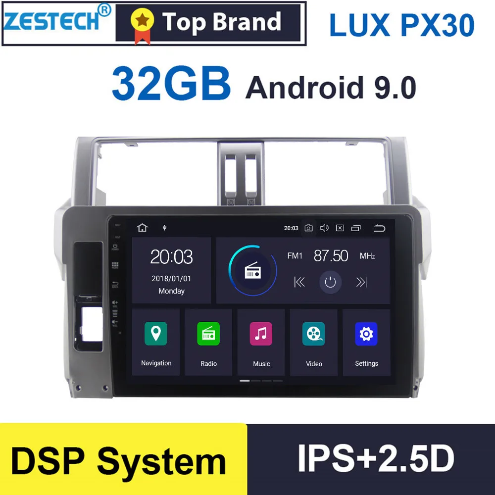 1 din Android 9 0 IPS + 2.5D 10 &quotавтомобильный DVD-плеер для Toyota Prado T2(155) 2014-2016 Автомобильный GPS
