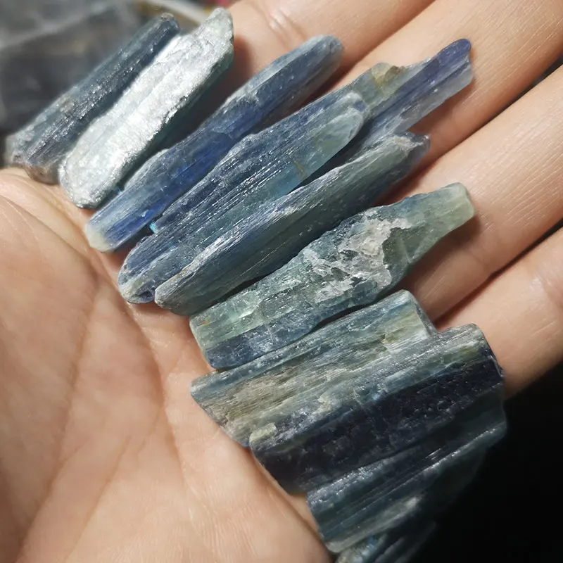 

Natural Rough Kyanites Column Blue Bye Hole Stone Beads Irregular Gem Beads For Jewelry Making DIY Bracelet Hanmade Necklace