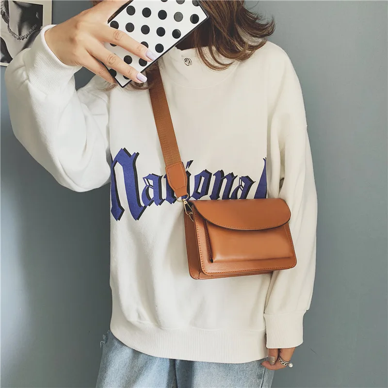 

Bag Women's 2018 New Style Autumn And Winter Retro Minimalist Korean-style Shoulder bai da xiao Square Bag Solid Color Casual WO