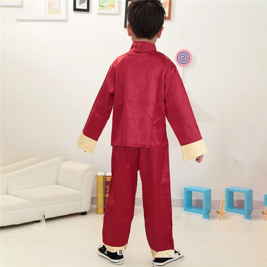 Koop Kdis Kostuum Chinese Stijl Jas Broek Pak Kung Fu Uniform Nieuwe Jaar Hanfu Mannen Festival Outfits Kinderen Traditionele Kleding