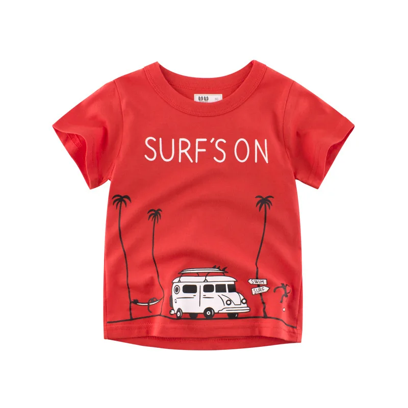 Baby Boys Clothes T-Shirts 1 2 3 4 5 6 7 8 Years Cotton Short Sleeve Car Bus Fire Truck Cartoon Kids Summer Clothing t shirt cotton t shirt kids t shirt