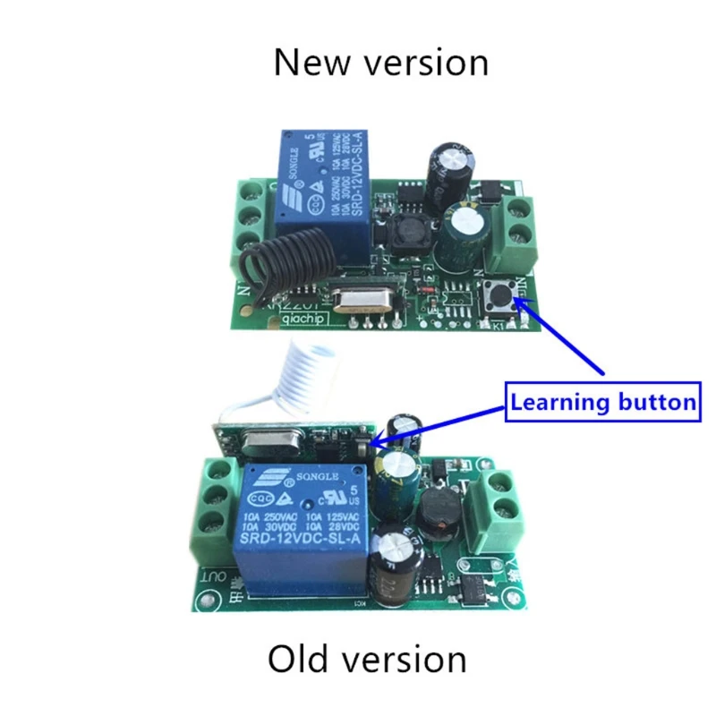 

AC 220V 1CH RF 433MHz Wireless Remote Control Switch Module Learning Code Relay
