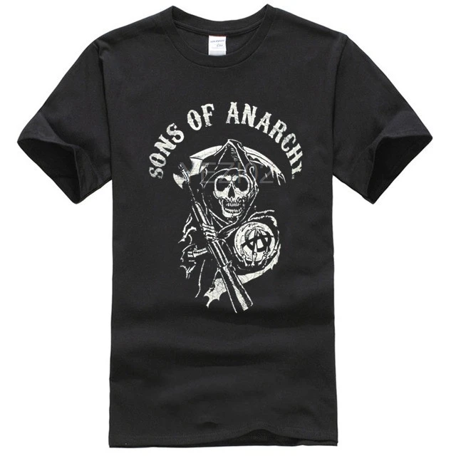 Мужская черная футболка с логотипом Sons Of Anarchy Reaper S-XXXL - Цвет: black