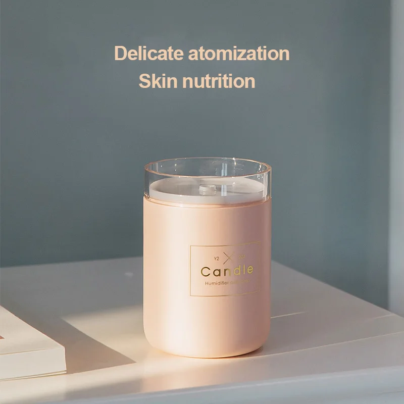 

280ML Candle Light Humidifier USB Ultrasonic Mini Aroma Essential Oil Diffuser Home Office Car Air Purifier Fogger Mist Maker