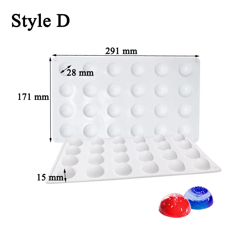 4 Style Hemisphere Shape Silicone Mold DIY Muffin Chocolate Cake Mould Mousse Dessert Pastry Modle Kitchen Baking Tools