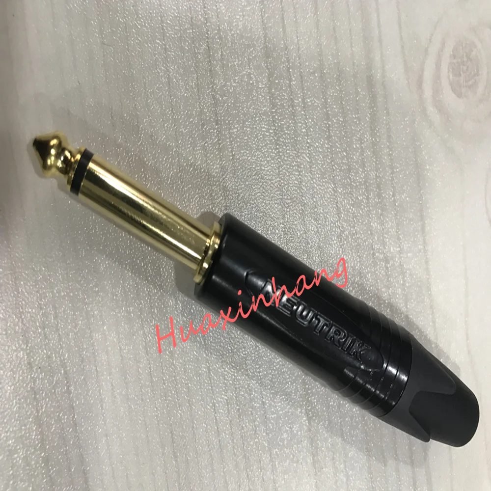 Золото Plating10 шт для NEUTRIK NP2X/NP2X-B штекер моно Профессиональный 2 полюса 6,35 мм 6,5 мм стерео разъем Neutrik 6,35 мм Джек черный