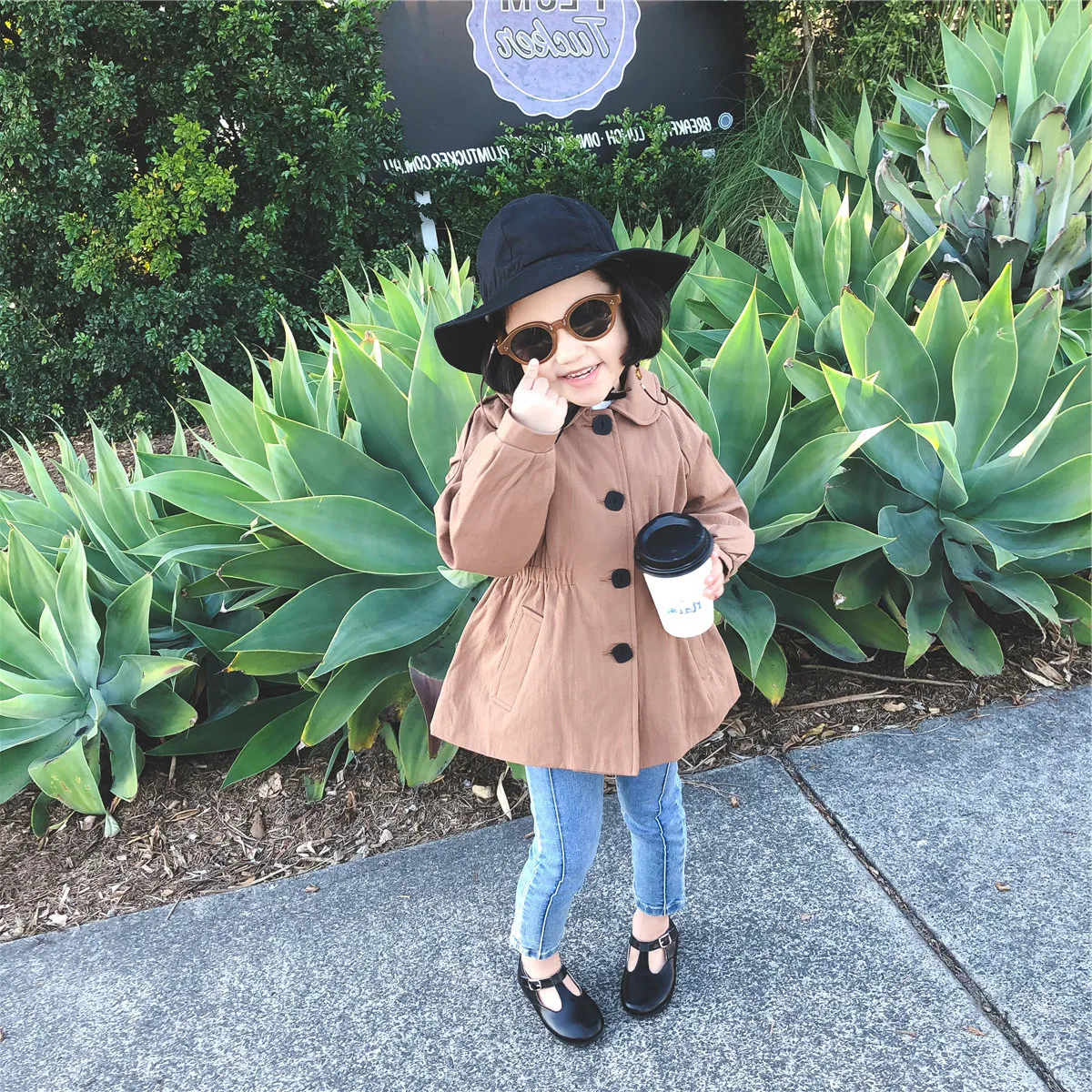 

2 3 4 5 6 Years Toddler Girls Windbreaker Korean Fashion Casual Autumn Girls Trench Coat Single-breasted Kids Clothing Outwear