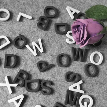 

180PCS Alphabet refrigerator stickers DIY magnet letters wall Refrigerator magnet sticker foam black and white letters