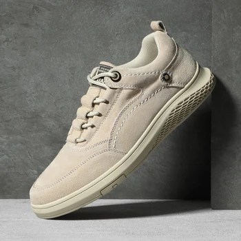 

Sneakers Men Casual Leather Walking Shoes Male Lace-up Comfortable reathable Footwear Antiskid Light Leisure Walk Travel Flats