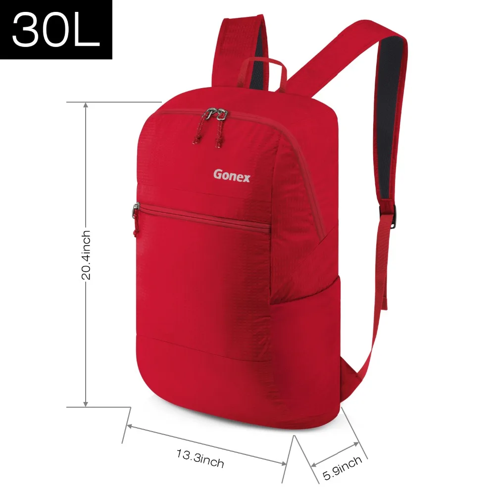 Gonex 30L Сверхлегкий упаковочный Рюкзак Повседневная нейлоновая Складная Наплечная Сумка для путешествий на открытом воздухе походные сумки для школы и шопинга