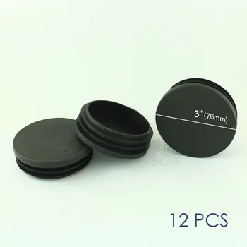 

12 pcs plastic insert cap push in tube end round cover 3"(76mm)