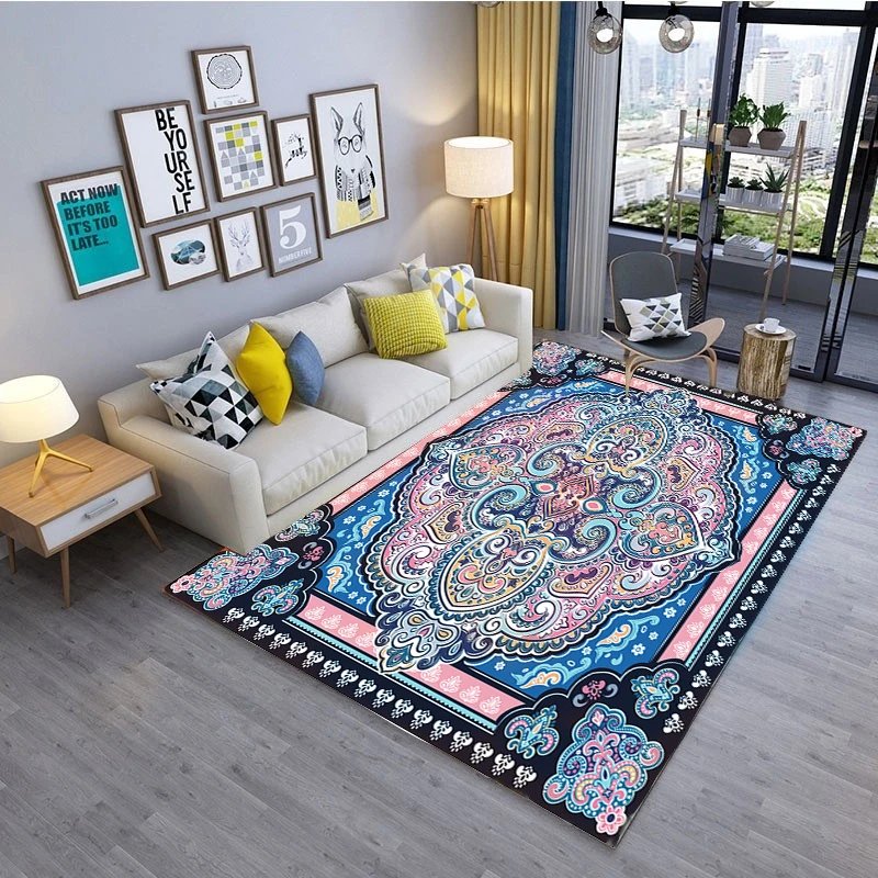 Persian Clical Owl Living Carpet Ethnic Bohemian Colorful Persian Clical Owl Living Carpet