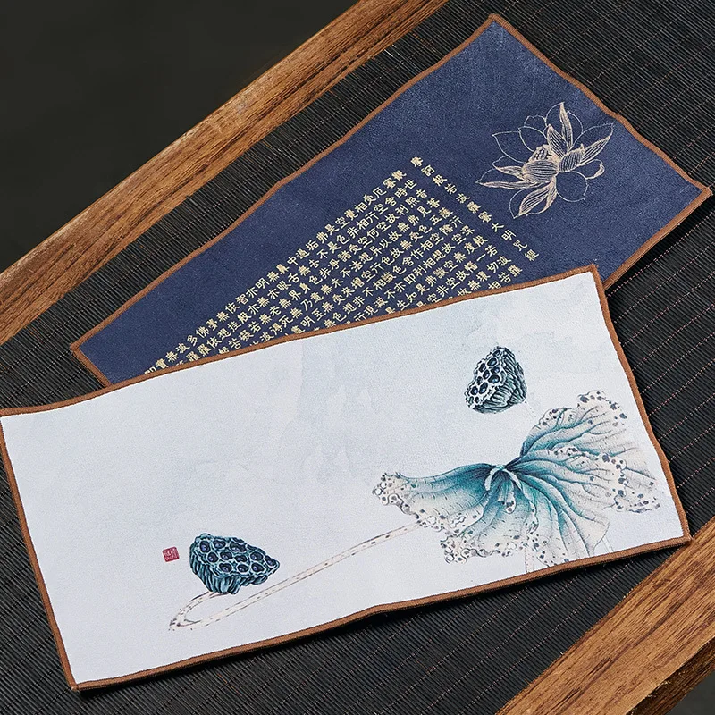 Suede Tea Towel Cloth Thickened Absorbent High-End Yixing Clay Teapots Zen Table Mat Kung Fu Utensils Napkin | Дом и сад