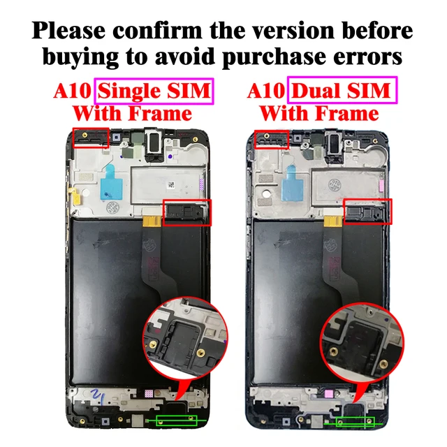 For Smsung Glxy A105 LCD עם מסגרת לסמסונג גלקסי A10 2019 תצוגת A105F SM A105F/DS A105FN A105G A105M LCD מסך מגע digitizer עצרת|Mobile Phone LCD Screens|  -2