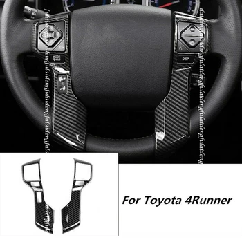 

2pcs For Toyota 4Runner 2010-2019 Carbon Fiber ABS Interior steering wheel decorative cover trim Car accessories
