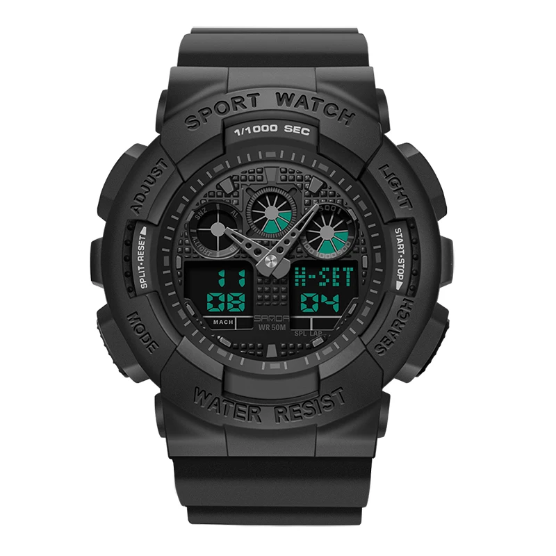 Часы наручные Gshock мужские в стиле милитари светодиодные кварцевые для спорта на