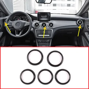 

5Pcs Carbon Fiber ABS Car Air Conditioning Vent Ring Trim For Mercedes benz CLA GLA A Class A180 W176 C117 GLA200 2013-2019