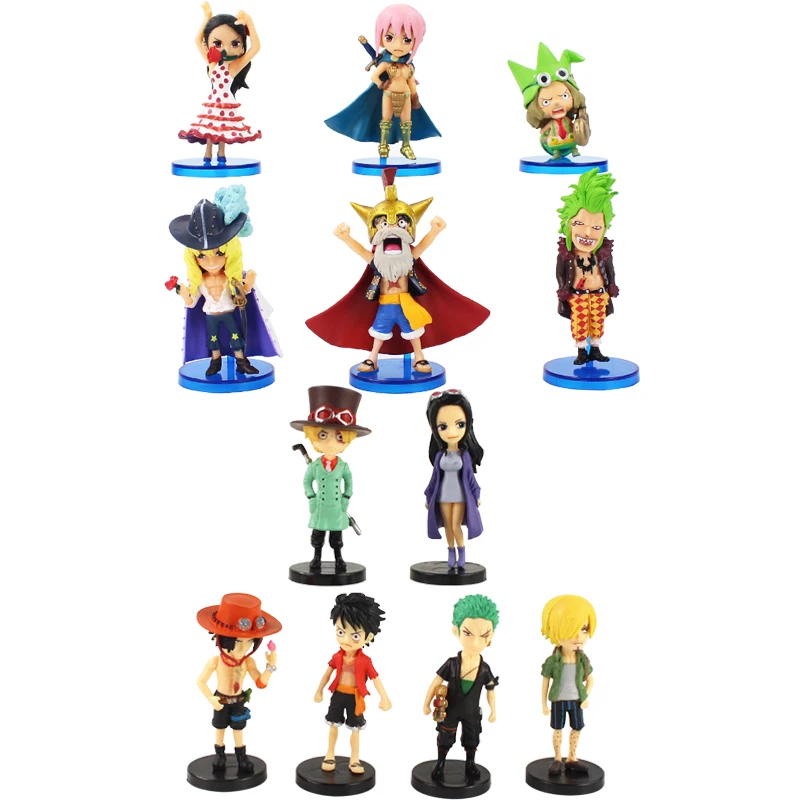 6 шт. 8 см Фигурки Luffy Rebecca Ace Sabo Sanji Zoro Robin Viola Leo Cavendish Bartolomeo аниме модели игрушки |