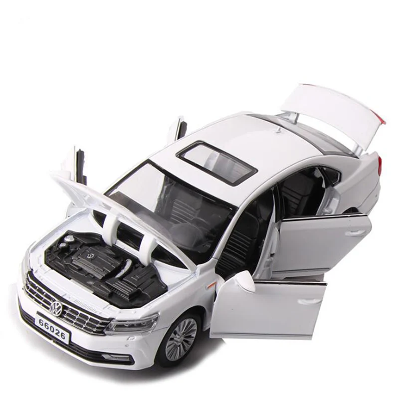 Белый 1/32 масштаб моделирование Volkswagen Passat классический автомобиль сплава литья модель звук и свет игрушка с инерционным механизмом автомобиль детские игрушки - Цвет: Белый