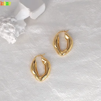 

kshmir Gold female earrings irregular ring earrings small thick ring earrings simple and fashionable earrings girl