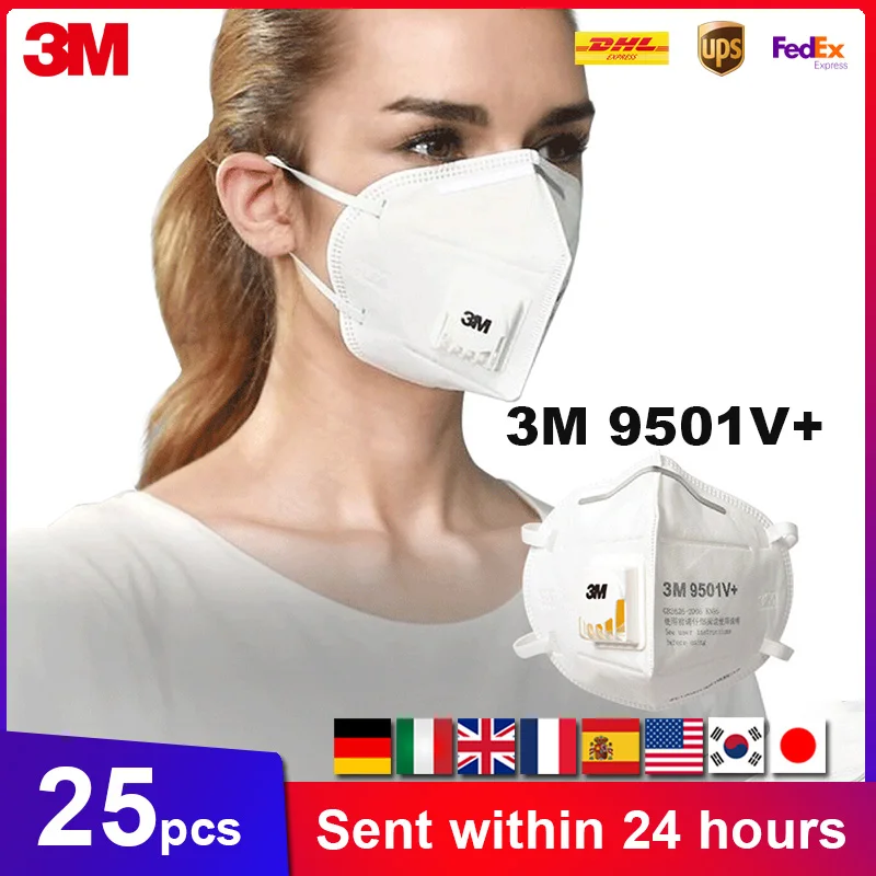 3M KN95 9501V + маска Защитная одноразовая респиратор ушной петли маски со ртом для