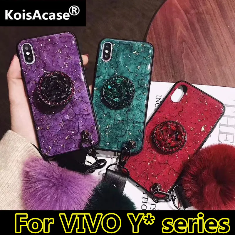 Чехол для телефона KoisA роскошный эпоксидный зеленый/фиолетовый чехол VIVO Y12 Y51 Y53 Y55
