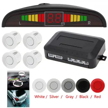 

Ultrasonic LED Car Parking Sensor System Auto Parktronic Reverse Backup Sensors Radar Detector Kit with 4 Sensor Audible Alarm