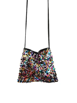 

Exclusive Self-made Sequins Crossbody bag Silver Sequins Rainbow Mermaid Sequins Small Bags Fashion Message bag for Women