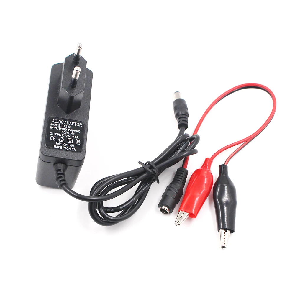 12V 1000ma Lead Acid Dry Battery Charger Adapter 1pc For Car Motorcycle 12 Volt 1A Electric Toy Tool Motor Power Charging with Clip