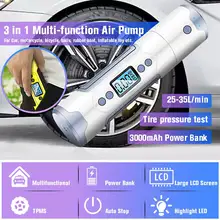 Беспроводной 3000 мА/ч, 35L/мин Портативный воздушный компрессор 12V 150 фунтов/кв. дюйм шин зарядка через usb велосипед езде на велосипеде, мотоцикле, с светодиодный
