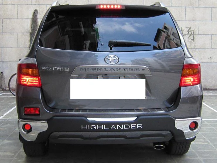 Автомобильный Стайлинг для 2008-2010 Toyota Highlander Передний+ задний бампер защитная пластина АБС пластик - Цвет: Rear One