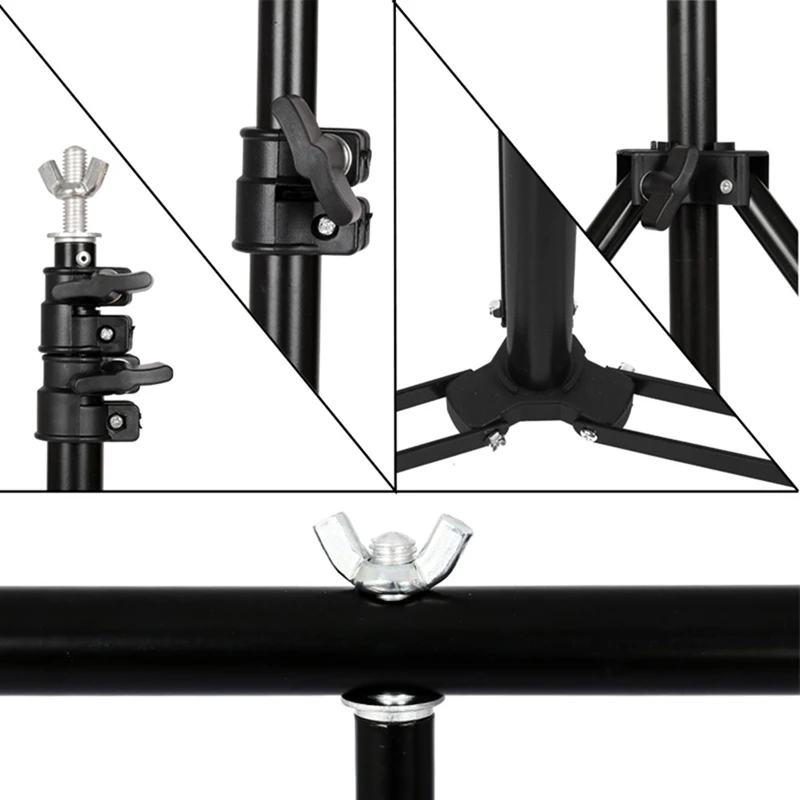 SH T-Shape Backdrop Stand Kit with Background Cloth Video Chroma Key Green Screen Frame Stand For Photography Photo Studio Props — view 5