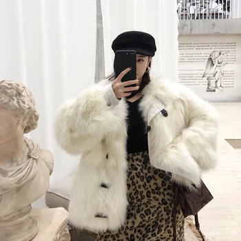 

Fox Fur Coat Autumn Winter Jacket Women Clothes 2020 Korean Real Fur Coat Streetwear Vintage Pink Women Tops Abrigo Mujer ZT3147