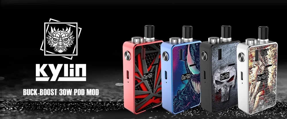 Electronic cigarette HUGO Vapor Kylin 30W Pod System Kit resin & Acrylic 1000mah battery 3.0ml vape kit VS Smoant Pasito kit  (1)