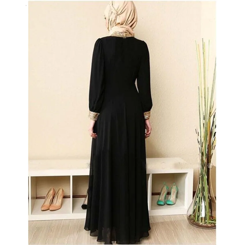 Malasia Arabic Muslim Traditional Costumes Women Abaya Solid Ankle-length Elegant Wedding Dress Islamic Ramadan Robe Clothing