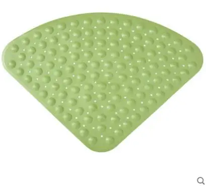 Веерообразный ПВХ нескользящий коврик для ванной комнаты угловой душевой коврик с присоской Ванна массажные подушечки ковер аксессуары для ванной комнаты - Цвет: Зеленый
