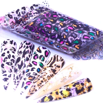 

2020 Leopard Print Stickers On Nails Foils Starry Sky Wraps Transfer Decals Polishing Sliders Nails Accessories Wrap Tools