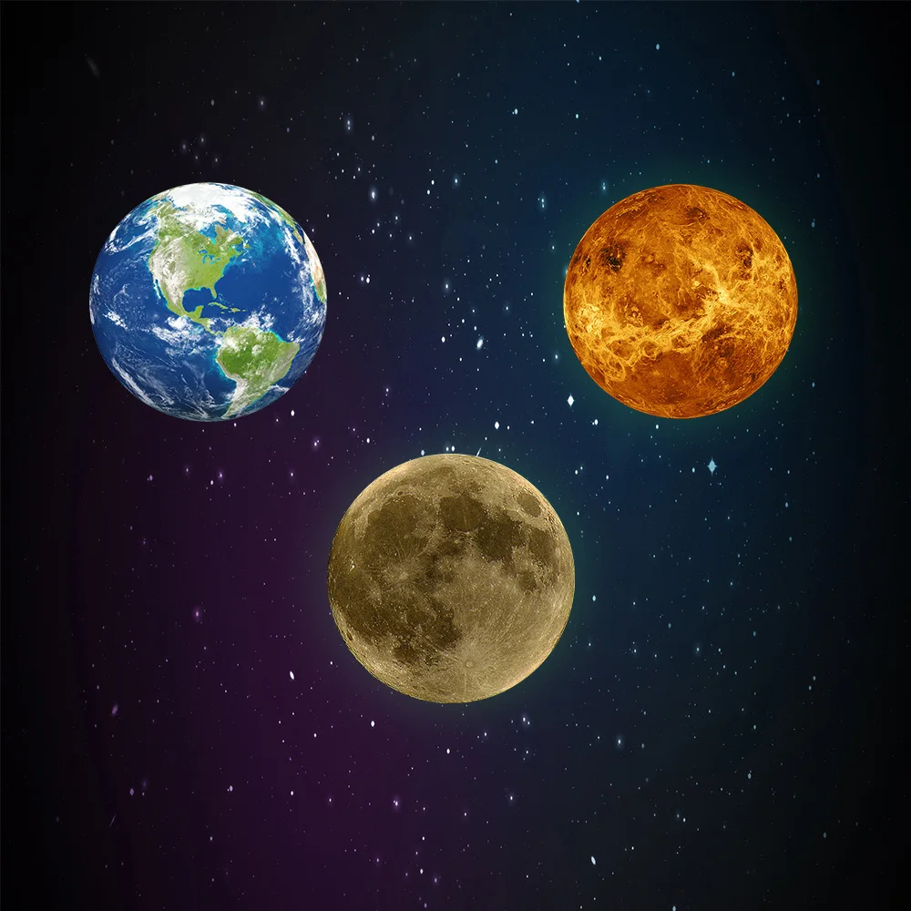 30 Centimetri Luminoso 3D Sticker Incandescente Pianeti Autoadesivi Della Parete Glow In The Dark Moon Terra Per La Camera Dei Bambini Decorazione Com