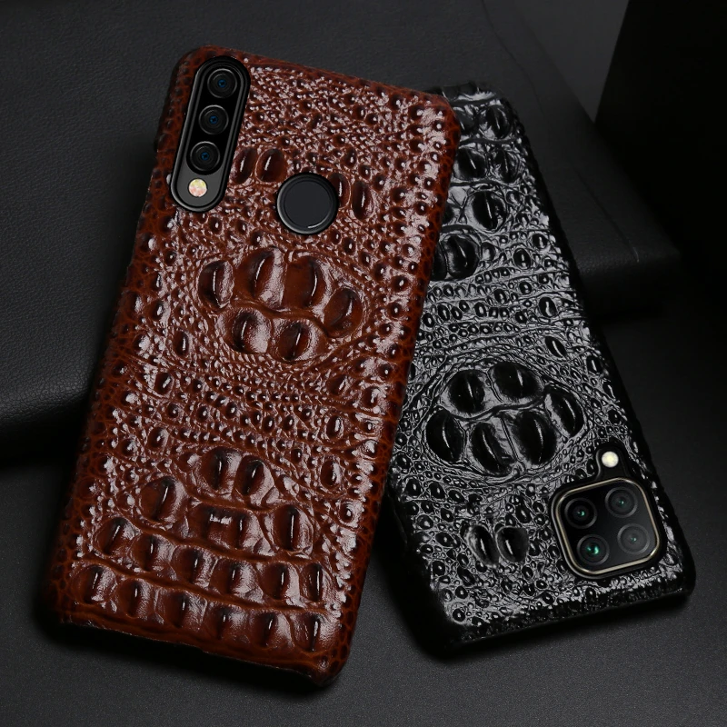 Leather Phone Case For Huawei Mate 40 30 20 20X 10 P20 P30 Lite P40 Pro Plus P Smatr Nova 5T Y6 Y9 2019 Crocodile Head Cover huawei pu case