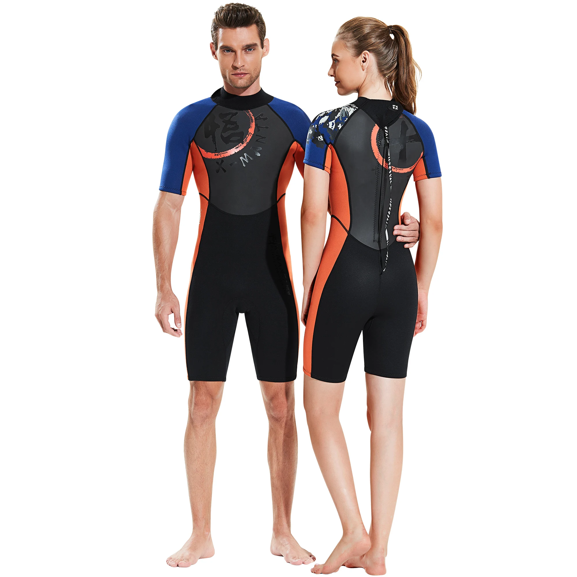 1,5 мм неопрен+ Акула кожа короткий костюм для дайвинга Цельный купальник для серфинга костюм для мужчин и женщин подводное плавание
