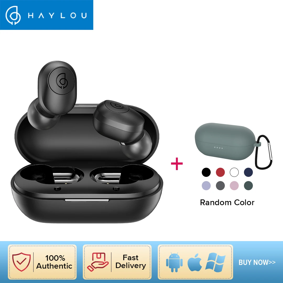 (Бесплатный силиконовый чехол) Haylou GT2S Bluetooth гарнитура с автоматической