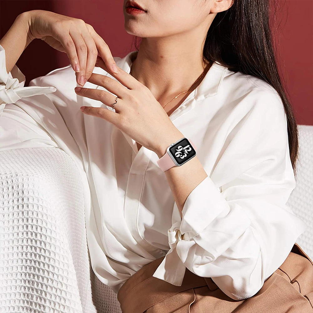 Silicone strap For apple watch band 45mm 41mm 44mm 40mm iwatch bracelet 42mm 38mm Sports Strap for Apple Watch Series 7 SE6 5 3